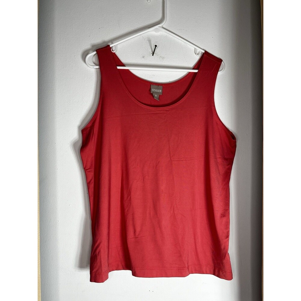 Chicos Solid Orange Tank Shell Top Blouse sz 3 / 16 XL (30)